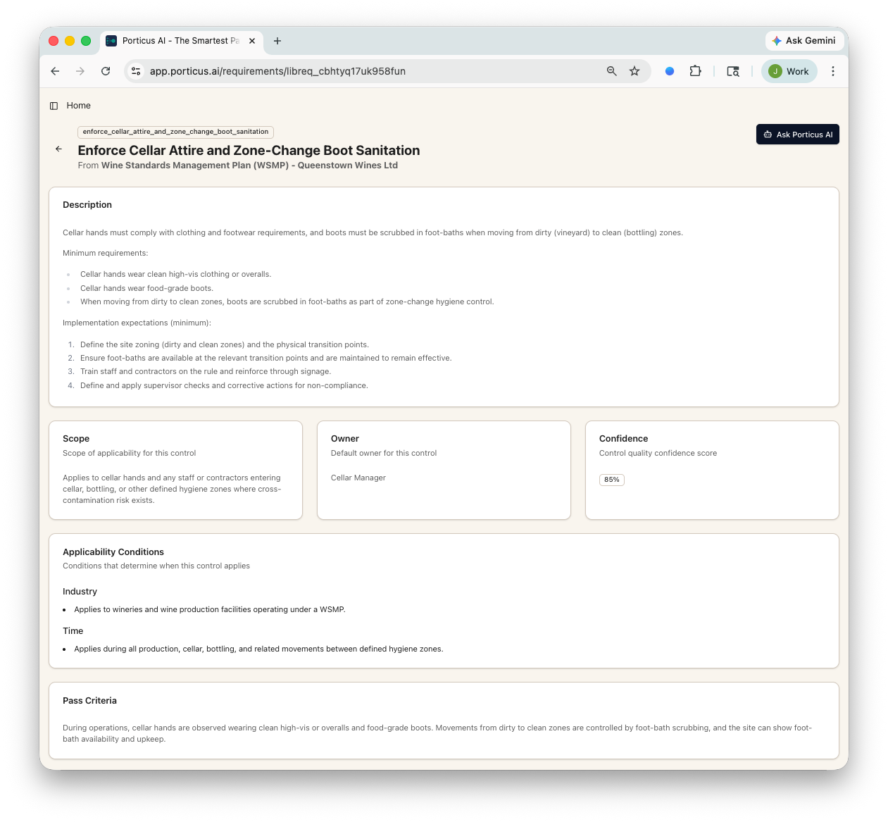 Screenshot of AI-generated requirements with cross-linked relationships